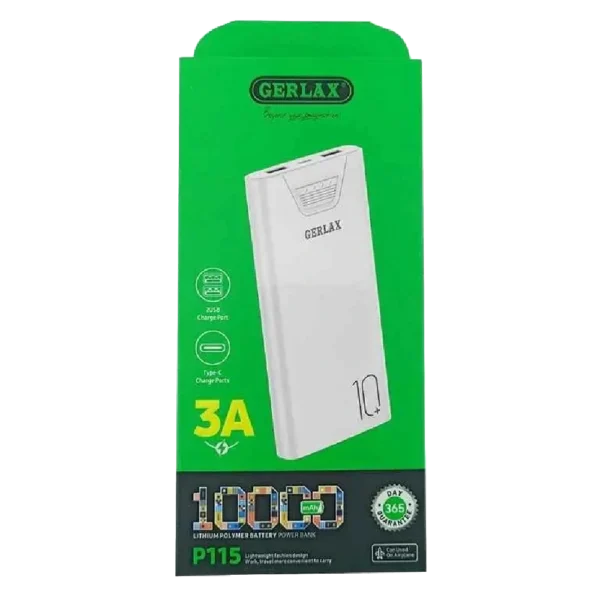 GERLAX P115 10000mAh Slim Lithium Power Bank | Fast Charging & Dual Output - Image 5