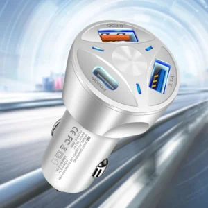 55W Dual USB Car Charger – Fast QC 3.0 + PD Type C